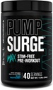 Prélèvement de pompe d'usine Jacked Max Stim sans entraînement - Préentraînement sans caféine haute performance avec L-Citrulline, N03-T nitrate d'arginine et glutathion - 40 portions, framboise bleue