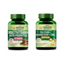 Vlado's Himalayan Organics Women's Multivitamin with Probiotics + Calcium Magnesium Zinc with Vitamin D3, B12 & K2 | Daily Nutrition, Immunity, Gut, Bone & Joint Support | Veg Tablets Combo Pack