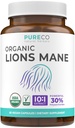 Organische Lions Mane Supplement Capsules - USDA Biologische Paddestoel Supplement Capsules met 1000 mg Lion's Mane 10:1 Extract per portie met 30% Polysacchariden - Vegan & Non-GMO (1 maand levering)