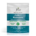 Jetsu Pure 7 Organic Mushroom Extract Powder, Chaga, Cordyceps, Lion's Mane, Maitake, Reishi, Shiitake & Turkey Tail Paddestoelen Supplement, voor Immune Support, Focus, Energie