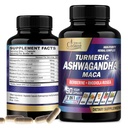 Suppléments bio Cadane Ashwagandha - Mémoire, système immunitaire et soutien de la force - 7in1 Concentré avec curcuma, racine de maca, berberine et plus - 90 Capsules Vegan pour 3 mois d'approvisionnement