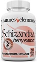 Extrait de berry de Schizandra – 10:1 Extrait normalisé avec 2% de schizandrins – 1000mg par portion – 60 Capsules de légumes – Non-OGM, sans gluten – Herbe traditionnelle chinoise