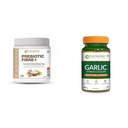 Pure Nutrition Prebiotic Fibre Powder, 250g - Fiber Supplement with Natural Blend of 5 Prebiotic F | Pure Nutrition Garlic Extract 500mg – 60 Veg Capsules | Allium Sativum (1:15) for Heart Health, Di
