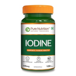 Pure Nutrition Iodine Capsules | Iodine Solution Supplements | Thyroid Support Supplement for Men & Women | Boosts Metabolism, Energy, Immunity & Mental Clarity | Maintains Healthy Cellular Function -120 Veg Capsules