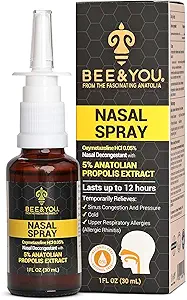 Bee and You Propolis Nasal Spray, 100% Pure Propolis Extract, Sinus & Congestion Relief, Natural Decongestant, Allergie Ondersteuning, Nasal Moisturizing Spray