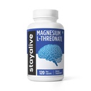 STAY ALIVE Pure Magnesium L-Threonate Supplement, High Absorption, 120 Chelated Capsules with Elemental Magnesium Powder, Non-GMO & Gluten Free L-Threonate Complex Supports Brain Health and Cognitive Function for Women and Men