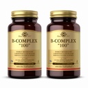 Solgar B-Complex 100" - 100 plantaardige capsules, Verpakking van 2 - Energiemetabolisme, ondersteuning van het zenuwstelsel - Non-GMO, Veganistisch, Glutenvrij - 200 Totaal porties