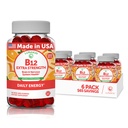 Vitamine B12 Gummies voor volwassenen - Smaakvolste Vrije Formule - 3000mcg Methyl B-12 Hoge Absorptie Energie Gummies - Niet GMO Vegan Vit B12 - Kauwbaar B 12 voor Energie Ondersteuning en Bot Gezondheid - 6 Pack