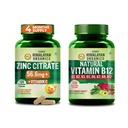 Vlado's Himalayan Organics Zinc Citrate with Vitamin C + Plant-Based Vitamin B12 with B Complex & Moringa | Immune, Energy, Metabolism & Daily Wellness Support | Veg Supplement Combo