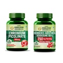 Vlado's Himalayan Organics Chromium Picolinate 400mcg + Berberine 98% with Milk Thistle | Metabolism, Antioxidant & Daily Wellness Support | Veg Supplement Combo