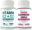 Max Absorptie Vitamine K2 + D3 & Biologische Vlierbessen met zwarte bessen en echinacea