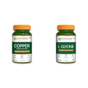 Pure Nutrition Copper (1700mcg) Supplement with Green Tea Extract, 120 Veg Capsules | Support Conn | Pure Nutrition L Glycine Supplement (500mg) 120 veg Capsules | Supports Muscle Health, Brain & Sle