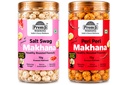 PremJi Makhana Combo Pack | Salt Swag + Peri Peri Flavoured Roasted Fox Nuts | Healthy Snack | Roasted Not Fried | High Protein & Fiber | Gluten Free & Cholesterol Free | Pack of 2 (70g Each)