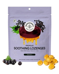 Beekeeper's Naturals Soothing Honing Vlierbes Cough Drops Immune Ondersteuning met Vitamine D, Zink en Propolis Throat Soothing Lozenges, 14 Ct