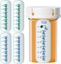 Odaro 4 Pack Pill Herinnering, Lanyad of Sticker Pill Tracker, Werk met de meeste flessen, Herbruikbare Medicatie Tracker Vervanging van vitamine Weekly (7 dagen) Medicijn Organisator