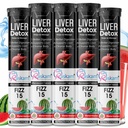Liver Detox Effervescent – Plant-Based Detox with 9 Ayurvedic Herbs | Sugar-Free | Refreshing Watermelon Flavor | Drop, Fizz, Sip | Fizz 15 Tablets Pack of 5