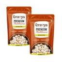 Cravya Plain Makhana Fox Nuts Pack of 2 | Premium Raw Lotus Seeds | Ready to Cook Healthy Snack | Light Crunchy Makhana for Fasting Daily Snacking and Recipes | 100g Each