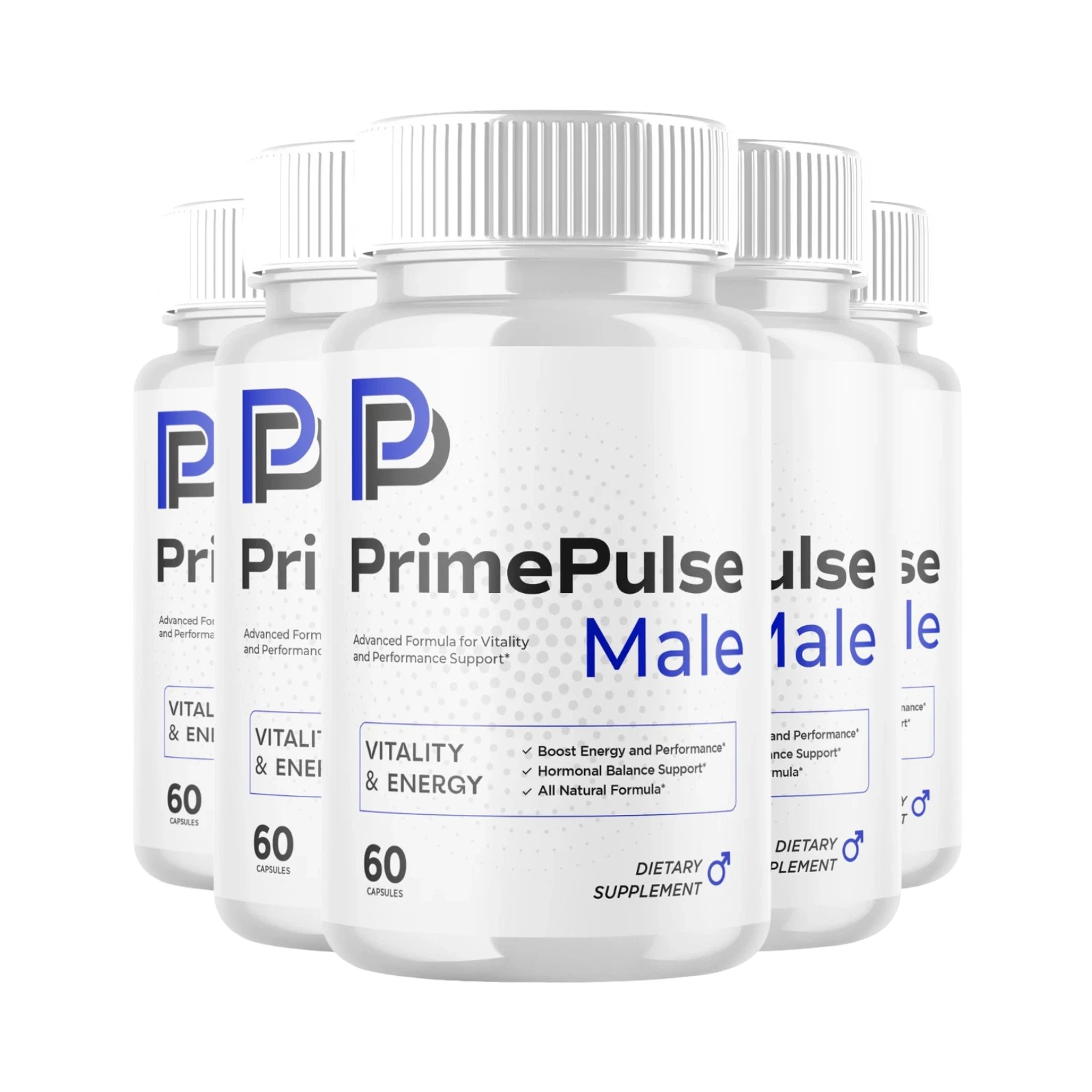 5-Pack Prime Pulse Capsules - PrimePulse Vitality & Energy Support -300 Capsules