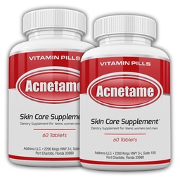 Acne pillen 2 Pack 120 pillen- Vitamine supplementen voor acne breakouts- Hormonale pumple tabletten om de olieachtige huid voor vrouwen, mannen, tieners en volwassenen helder