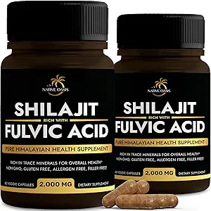 Supplément Shilajit $ 2,000mg $ Shilajit pour les hommes et les femmes $ Shilajit Pure Himalayan Organique $ Capsules Shilajit naturelles $ Supplément acide fulvic $ Riche avec des minéraux traces $ 120 Compte.