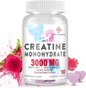3000 MG Creatine Monohydraat voor vrouwen en mannen, Creatine Pillen met BCAA & Gehydrolyseerde Collageen Creatine Kauwtabletten voor prestaties & herstel, sterkte, Dragon Fruit smaak, 90 tabletten