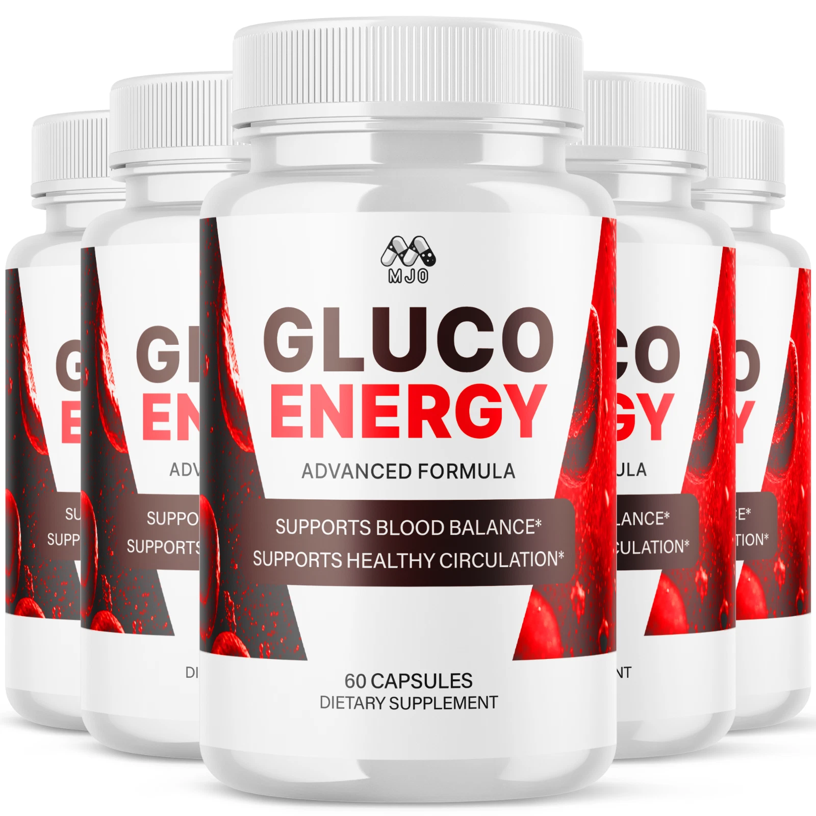 (5 Pack) Gluco Energy Advanced Support Blood Supplement Formula 300 Capsules