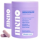 O Positiv MENO Vitaminen voor Menopauze - Hormone-vrije menopauze Supplement voor vrouwen - Black Cohosh & Ashwagandha KSM-66 - Helpt opluchten Hot Flashes, Night Sweats, Mood Swings - 30 Servings (Pack of 2)