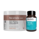 hk vitals Skin Radiance Marine Collagen, Orange, 100g + Fish Oil