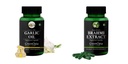 Garlic-oil-vegetarian-capsules, Brahmi-vegetarian-capsules Combo | Convenient Nutrition & Wellness Routine | Multi-Product Pack