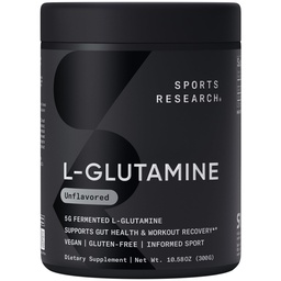 Sport Research® L-Glutamine - Workout Recovery, Immune Health & Gut Health Support - 5 G per portie - 10,58 Oz