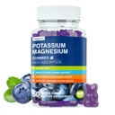 Magnesium Kalium Supplement Gummies - Hoge absorptie Kalm Magnesium Glycinate & Kalium citraat Plus Coenzyme Q10, DHA, D3, Mineral & Calcium voor Zzz, Leg Cramps & Muscle - 60 Blueberry Gummies