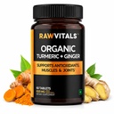 Organic Turmeric Ginger Tablets 600mg | 60 Tablets | Curcuma Longa & Zingiber Officinale | Supports Joints, Immunity, Digestion & Skin | Curcumin | Vegan | Non-GMO (Pack of 1)