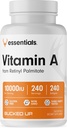 Gebogen vitamine A 10000IU per portie, Essentials (240 porties, 240 Softgels)