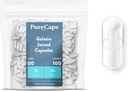 PureCaps États-Unis - Capsules de gélatine vides Taille 00:100 Pilules jointes Effacer: Non-OGM Certifié: SLS, Gluten, Preservative Free