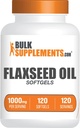 BulkSupplements.com Vlaszaadolie Softgels - Vlaszaadsupplement, Vlaszaadolie 1000mg Softgels - Herbal Supplement, Glutenvrij, 1 Softgel per Serving, 120 Tellen (Pack of 1)
