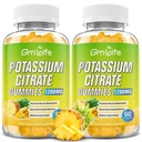 Kalium citraat Gummies, Hoge Kalium Supplement Gummies 1200mg Ondersteuning Been krampen en spier gezondheid, voor volwassenen en kinderen, Veganist, Ananas smaak 120 Tellen