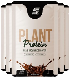 Sparkfusion Plant Protein Powder Isolated Pea & Brown Rice Protein | 25g Protein per Sachet | 5.5g BCAA | Vegan, Gluten Free & Sugar Free | Triple Chocolate Flavour | Pack of 10 Sachets