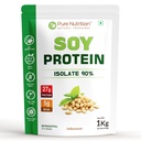 Pure Nutrition Soy Protein Isolate Powder | 90% Soy Protein Isolate with 27g Protein per Serving | Plant Based Vegan Protein Powder for Muscle Growth, Recovery & Weight Management | Low Carb Gluten Free Soya Protein Powder for Men & Women - 1kg Unflavoured