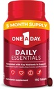 Un quotidien essentiel, multivitamine pour les femmes et les hommes, soutient la santé cérébrale et musculaire et la santé immunitaire, multivitamine adulte avec vitamine D, E et vitamine B12, 150 comte