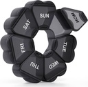 Grote Wekelijkse Pillen Organisator, Pill Box 7 Dag, KAPENS Dagelijkse Vitamine Case Grote Capaciteit Compartementen, Pillen Containers voor Visolie Geneeskunde Supplementen, Zwart
