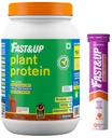 Fast&Up Vegan Plant Protein- Chocolate Flavor & Vitalize Mutivitamin Supplements- 20 Effervescent Tablets - Orange Flavor