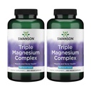 Swanson Triple Magnesium Complex - Mineral Supplement - Natural Support - Featuring citraat, oxide & aspartaat - (300 Capsules, 400mg Elke, 2 Pack)