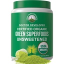 Peak Performance Ongezoete Biologische Groenen Superfood Poeder. Super Greens Poeder met 25+ Biologische Ingrediënten voor Max Energy en Athletic Performance. Vegan Keto Green Juice Daily Drink
