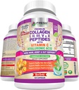 FRESHARE Multi Collageen Pillen met type I, II, III, V & X Peptiden met vitamine C, Hyaluronzuur - Ondersteunt gezond haar, huid, nagels en gewrichten - 120 Kosher Capsules