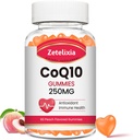 CoQ10 Gummies, 5X Betere absorptie Co-enzym Q10 voor Cellulaire Energie en Antioxidant Ondersteuning, 60 Peach Gummies