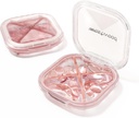 1 Pack Small Pink Pill Organizer, 4 Compartments, Compact Stylish Cute Travel Camping Pill Box Daily Medicine Pill Case, Draagbaar en vochtdicht om vitamines, medicijnen en supplementen op te slaan