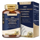 Totaria NMNH (dihydronicotinamide mononucléotide), supplément alternatif NMN avec/Niacinamide (vitamine B3), Quercetin, trans-résvératrol, support NAD+, santé cellulaire cutanée*, anti-âge et énergie, 120 capsules