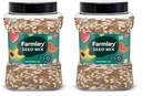 Farmley Seeds Mix, Edible Seed I Healthy Diet Snacks | 100% Natural, dietary fiber,omega-3s I Chia, Pumpkin,Flax, Watermelon and Sunflower Seeds (1 kg) (Pack of 2)