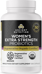 Ancient Nutrition Regenerative Organic Certified Probiotics for Women, Probiotics Womens Extra Strength, Healthy Digestion and Immuun System Function Support, 25 Miljard CFUs* Per Serving, 60 Tellen