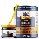 The Body Reserve Shilajit For Men | Certificate Of Purity Inside Box | 20gm Shilajeet Resin | 40 Servings | 500mg/Serving | More Than 75% Fulvic Acid | Sourced From Himalayas 19,000Ft | Shilajit Resin For Men Women | 100% Ayurvedic